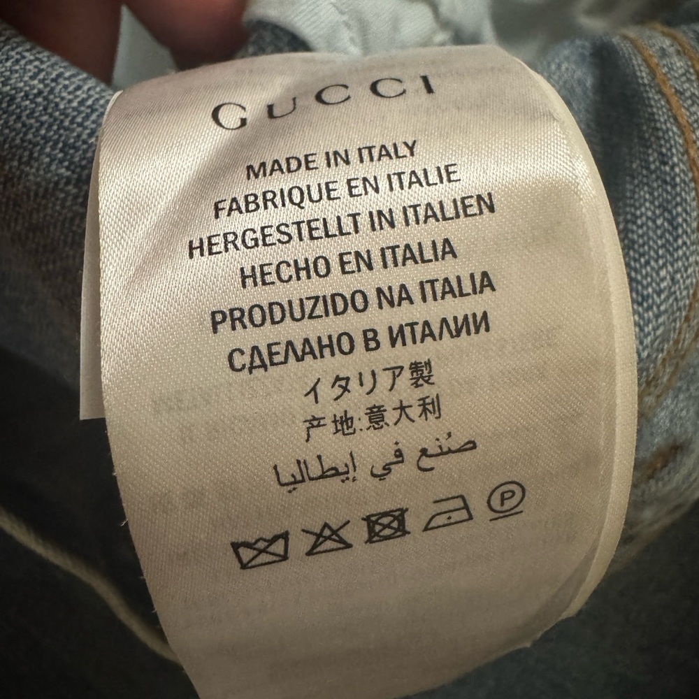 Gucci Guccy Denim Jeans with Green Logo and Red Patch size 26 - Picture 10 of 10